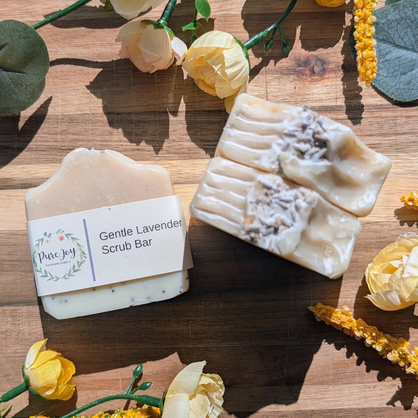 Gentle Lavender Scrub Bar Pure Joy Soapery  Gentle Lavender Scrub Bar Pure Joy Soapery