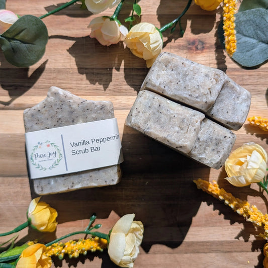 Vanilla Peppermint Scrub Bar Pure Joy Soapery  Vanilla Peppermint Scrub Bar Pure Joy Soapery