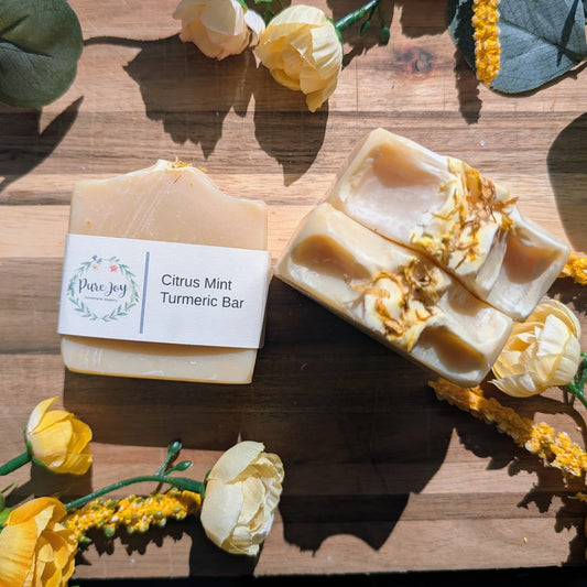 Citrus Mint & Turmeric Bar Pure Joy Soapery  Citrus Mint & Turmeric Bar Pure Joy Soapery