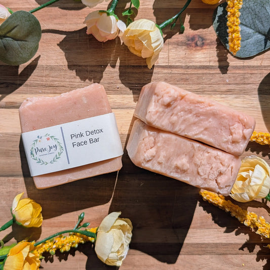 Pink Detox Face Bar Pure Joy Soapery  Pink Detox Face Bar Pure Joy Soapery