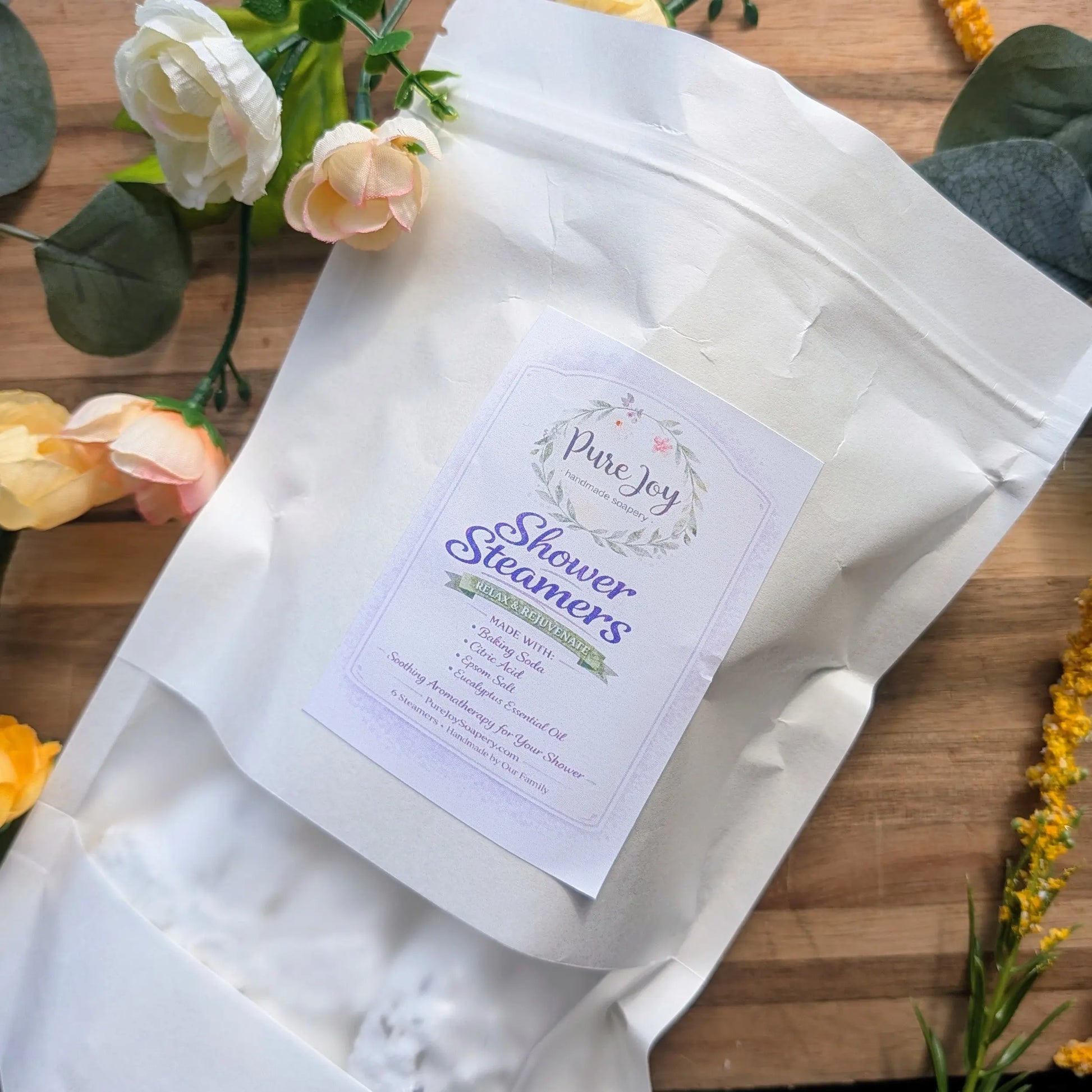 Eucalyptus Shower Steamers 4pk Pure Joy Soapery  Eucalyptus Shower Steamers 4pk Pure Joy Soapery