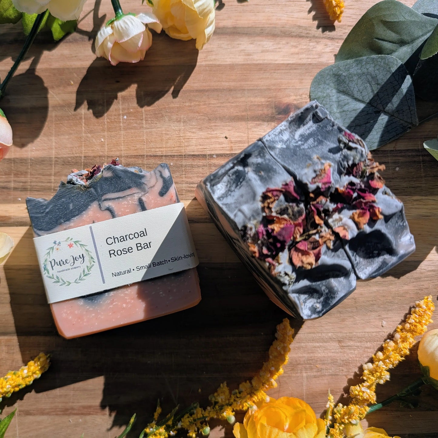 Charcoal Rose Bar Pure Joy Soapery  Charcoal Rose Bar Pure Joy Soapery