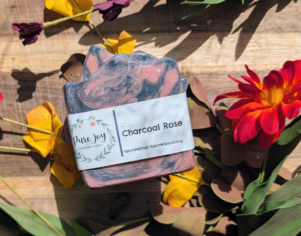Charcoal Rose Bar Pure Joy Soapery  Charcoal Rose Bar Pure Joy Soapery