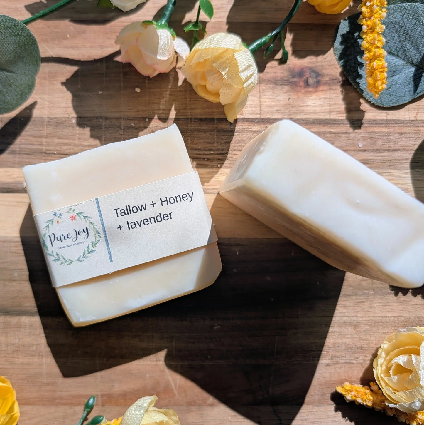 Tallow + Honey + Lavender Bar Pure Joy Soapery  Tallow + Honey + Lavender Bar Pure Joy Soapery